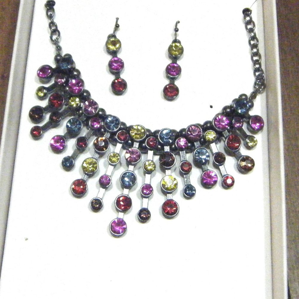 Multi Colored Necklace Earring Set